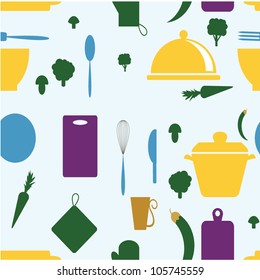 Seamless kitchen pattern/ Vector illustration