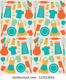 seamless kitchen pattern. vector illustration