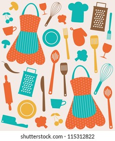 seamless kitchen pattern. vector illustration