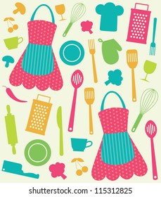 seamless kitchen pattern. vector illustration