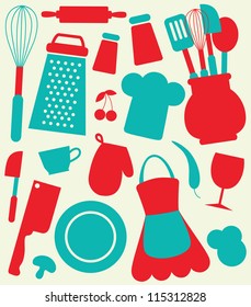 seamless kitchen pattern. vector illustration