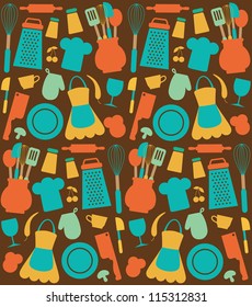 seamless kitchen pattern. vector illustration
