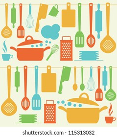 seamless kitchen pattern. vector illustration