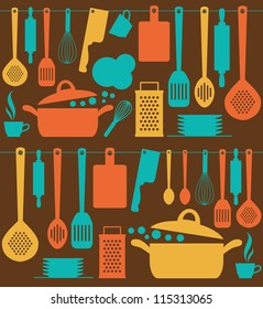 seamless kitchen pattern. vector illustration