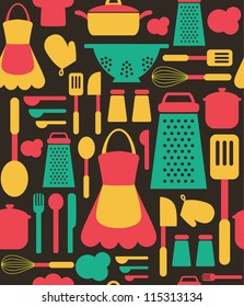 seamless kitchen pattern. vector illustration