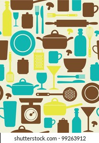 seamless kitchen pattern. vector illustration