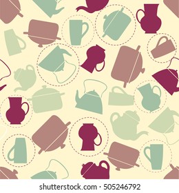 seamless kitchen tools pattern background