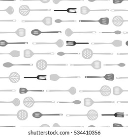 seamless  kitchen tools pattern background