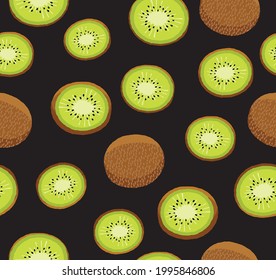 Seamless kiwi fruit all over pattern