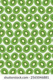 Seamless Kiwi Fruit Background Pattern Vector