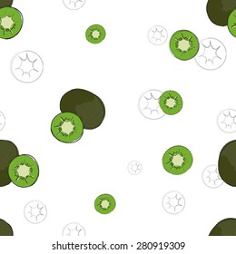 Seamless kiwi fruit pattern
