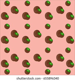 Nahtlose Kiwi-Muster auf Rosa. Vektorgrafik