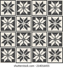 Seamless knit pattern, embroidery design