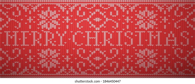 Patrón de cuchillos impecable. Color rojo. Ilustración vectorial. Textura realista de tela de lana de punto. Suéter de Navidad. Antecedentes de Año Nuevo. Vacaciones de invierno. Estilo plano.