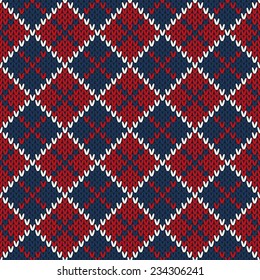 Seamless Knitted Argyle Pattern Ornament