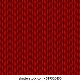 Seamless knitted backdrop. Realistic red fabric background. Woolen cloth. Warm woolen knitted fabric for winter. Sweater, scarf. Knitted jersey texture. Wool hand-knitted or machine knitting pattern