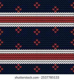 Fondo de punto sin fisuras Rayas azul oscuro alternando con blanco y rojo.