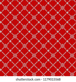 Seamless knitted background with geometric pattern.