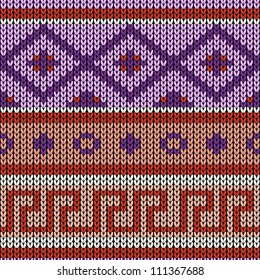 Seamless knitted background. Geometrical ornament.