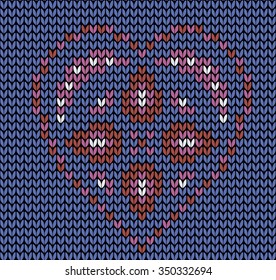 Seamless knitted background - hearts.  Jacquard pattern. Vector illustration  EPS8.  