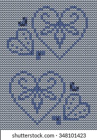 Seamless knitted background - hearts. Vector illustration  EPS8.