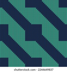 Сhristmas Seamless knitted background. Vector illustration  Colors: Caribbean Green, Catalina Blue