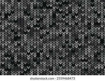 Seamless knitted black and white pattern