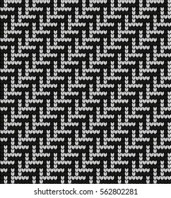 seamless knitted black - white pattern