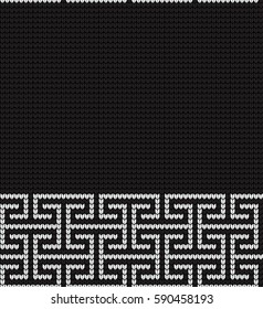 seamless knitted black - white pattern