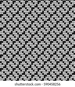 seamless knitted black - white pattern