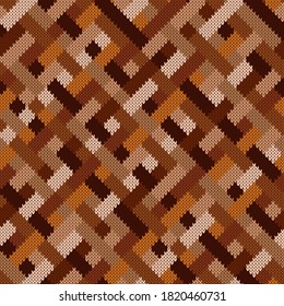 Seamless knitted braided pattern.Vector texture
