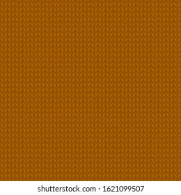 Seamless knitted brown pattern. Autumn background