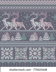 Seamless knitted christmas pattern