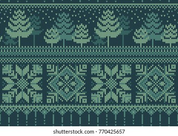 Seamless knitted christmas pattern