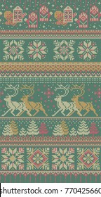 Seamless knitted christmas pattern