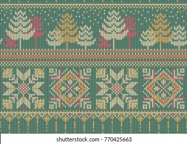Seamless knitted christmas pattern