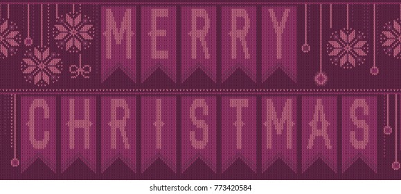 Seamless knitted christmas pattern