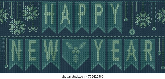 Seamless knitted christmas pattern