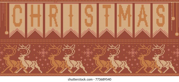 seamless knitted christmas pattern