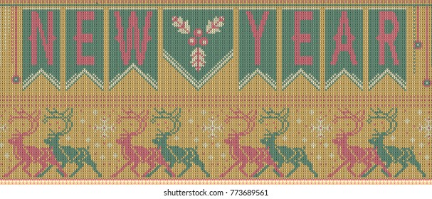 seamless knitted christmas pattern