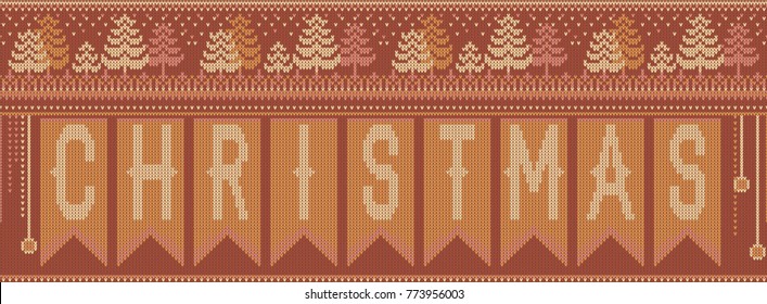 Seamless knitted christmas pattern