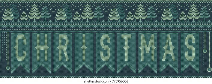Seamless knitted christmas pattern