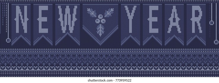 Seamless knitted christmas pattern