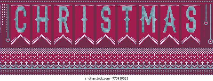 Seamless knitted christmas pattern