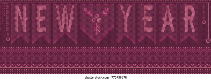 Seamless knitted christmas pattern