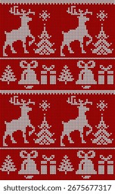 seamless Knitted Christmas Pattern Background, Christmas Background