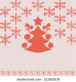 Seamless knitted Christmas pattern, vector illustration.