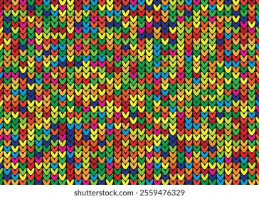Seamless knitted colorful fabric pattern