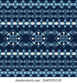 Seamless knitted fabric pattern a retro geometric textile design