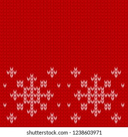 Seamless knitted fabric. Knitted red pattern. Realistic knitting pattern. Endless knit texture for background, wallpaper, wrapping paper, surface texture, digital paper. Vector illustration